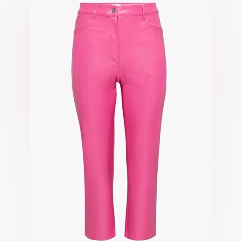 Aritzia Wilfred Melina Cropped Pink Faux Leather Pants